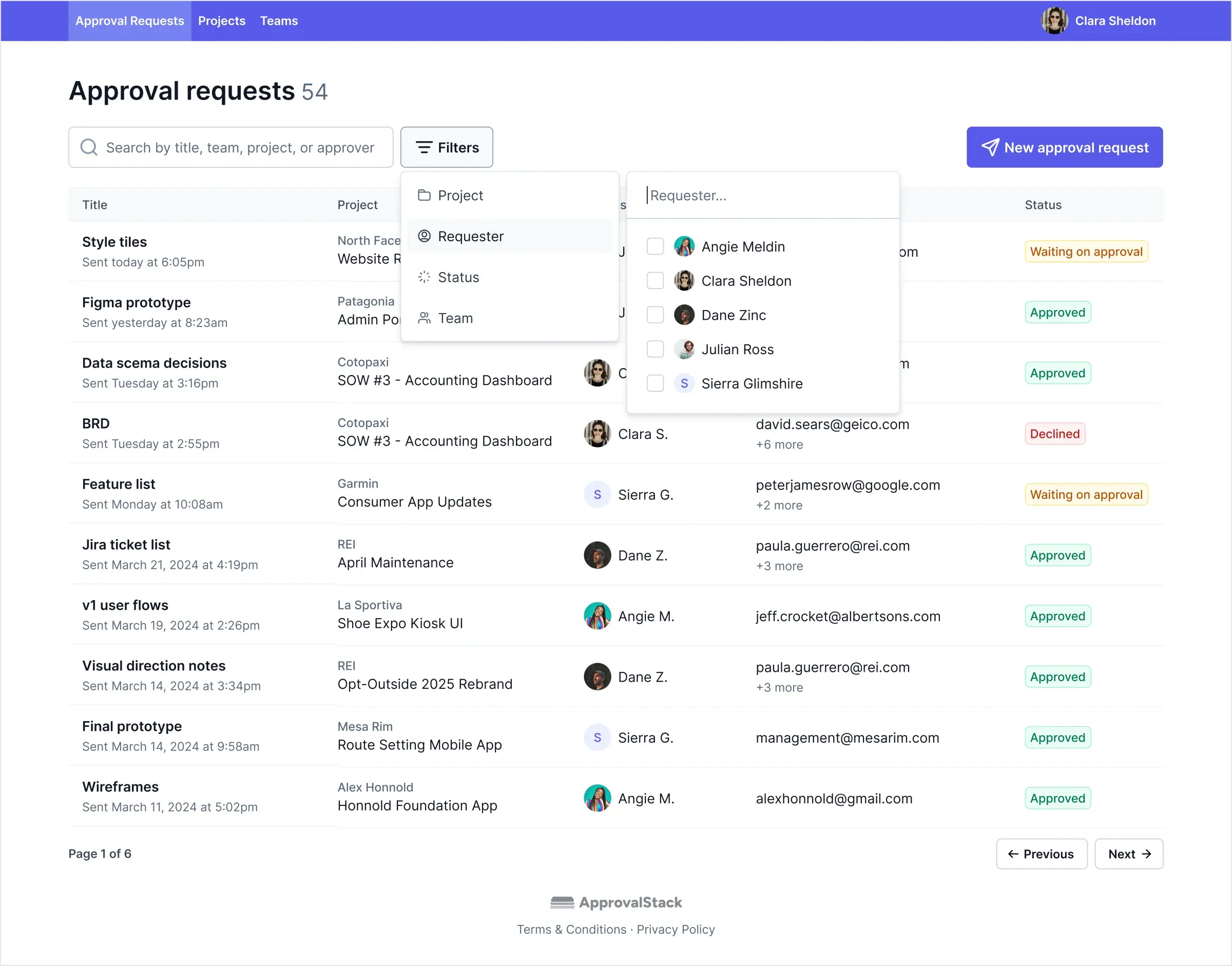 ApprovalStack new approval request flow