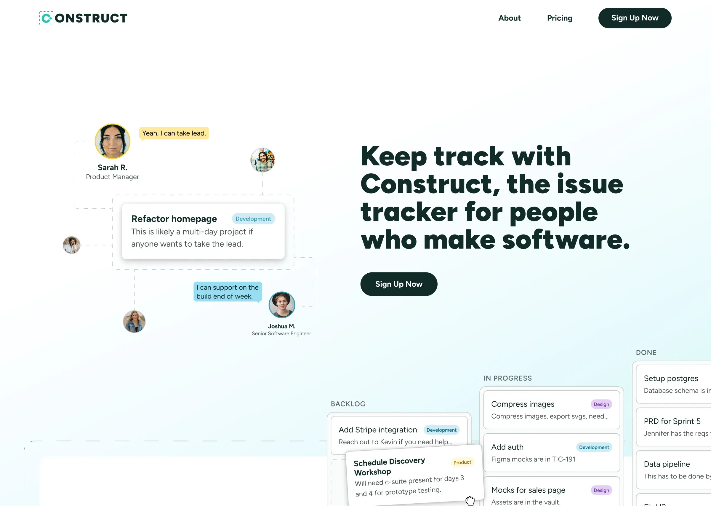 Construct marketing hero